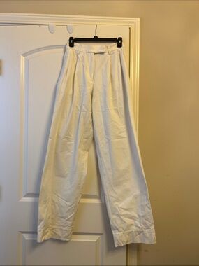 Esse White High-Waist Wide Leg Trousers